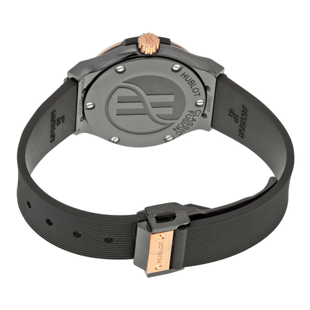 Hublot Classic Fusion Black Carbon Fiber Dial Black Rubber Ladies Watch 581CO1780RX 581.CO.1780.RX