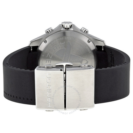 Hamilton Flight Timer Chronograph Black Dial Rubber Men's Watch H64554331