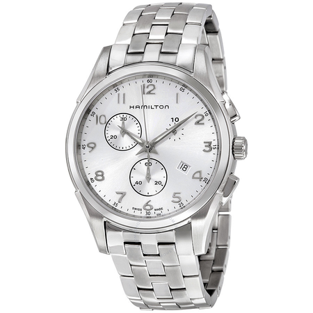 Hamilton Jazzmaster Thinline Chronograph Silver Dial Stainless Steel Men's Watch H38612153