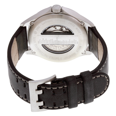 Hamilton Khaki Aviation Automatic Black Dial Black Leather Men's Watch H76655733