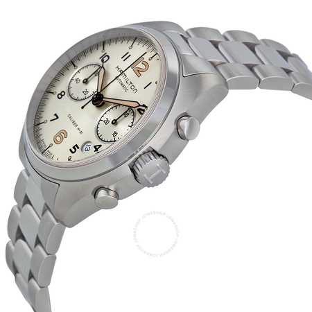 Hamilton Khaki Pilot Pioneer Chronograph Ivory Dial Stainless Steel Men's Watch H76416155