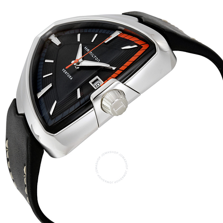 Hamilton Ventura Elvis80 Black Dial Black Leather Men's Watch H24551731