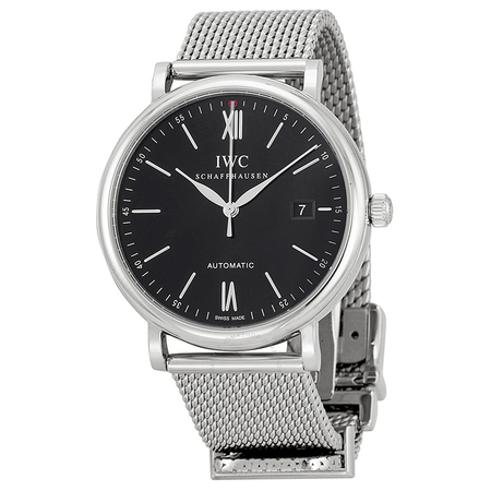 IWC Portofino Black Dial Stainless Steel Men's Watch IW356506