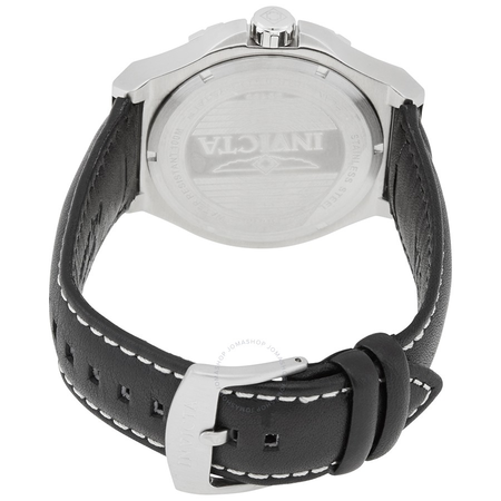 Invicta Objet D Art Quartz Black Dial Black Leather Men's Watch 30183