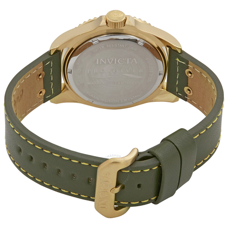 Invicta Pro Diver Black Dial Green Leather Men's Watch 22075