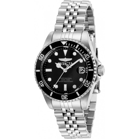 Invicta Pro Diver Quartz Black Dial Stainless Steel Ladies Watch 29186