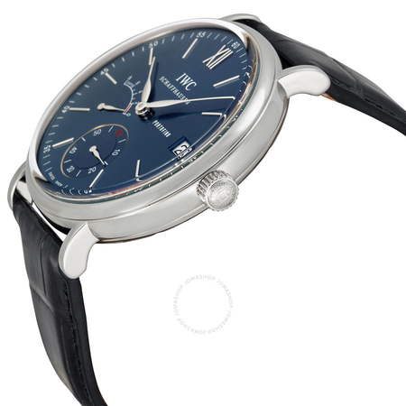 IWC Portofino Blue Dial Black Leather Men's Watch IW510106