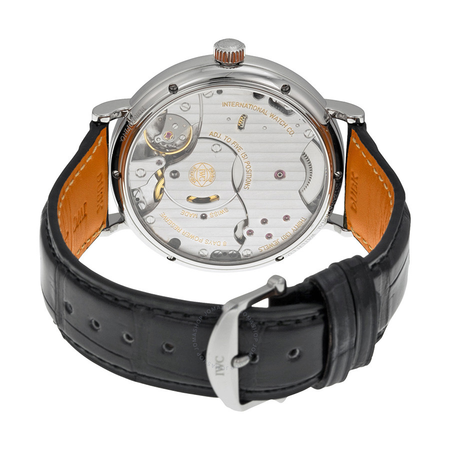 IWC Portofino Blue Dial Black Leather Men's Watch IW510106