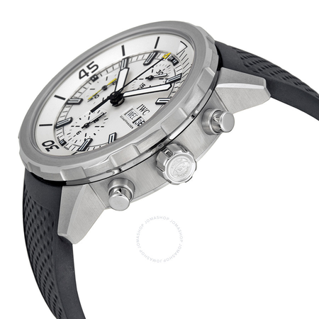 IWC Aquatimer Chronograph Silver Dial Black Rubber Men's Watch IW376801
