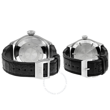 IWC Big Pilot Rhodium Dial Leather Strap Father and Son Men's Watch Set IW500906 IW325519