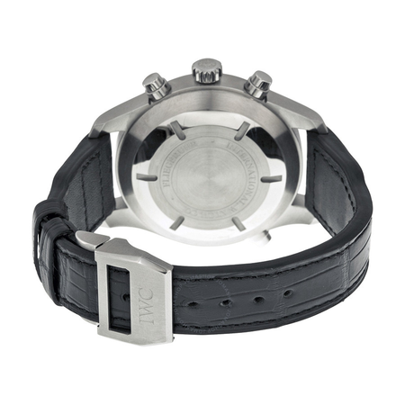 IWC Double Chronograph Pilot  Black Dial Black Leather Men's Watch IW377801