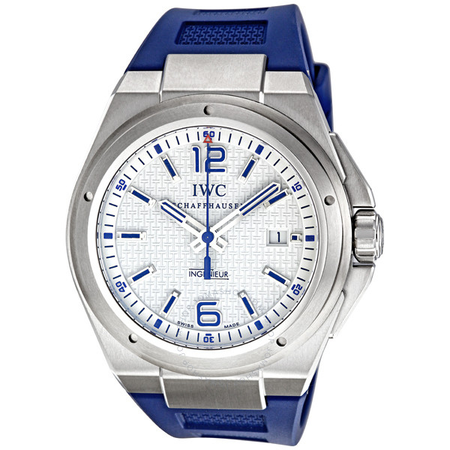 IWC Ingenieur Mission Earth White Dial Blue Rubber Strap Automatic Men's Watch IW323608