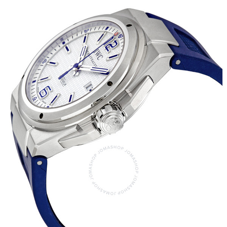 IWC Ingenieur Mission Earth White Dial Blue Rubber Strap Automatic Men's Watch IW323608