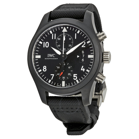 IWC Pilot Top Gun Chronograph Black Dial Black Fabric Men's Watch IW388007