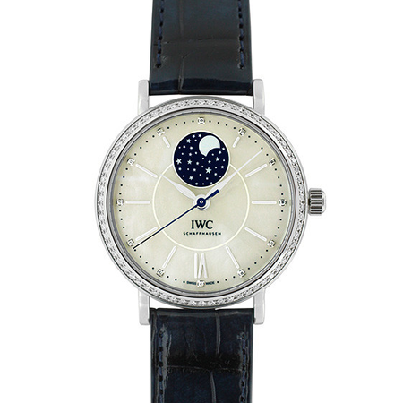 IWC Portofino Mother of Pearl Moonphase Diamond Automatic Unisex Watch 4590-01 IW459001
