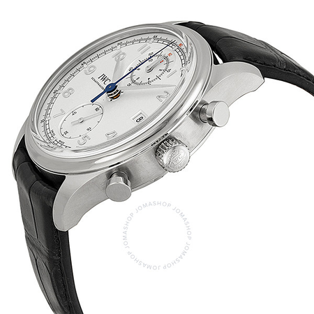 IWC Portuguese Chronograph Classic Silver Dial Leather Strap Automatic Men's Watch IW390403