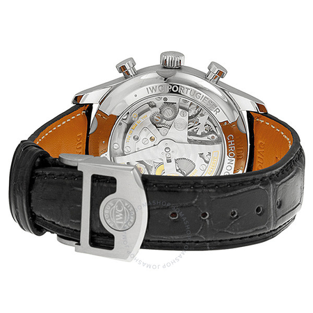 IWC Portuguese Chronograph Classic Silver Dial Leather Strap Automatic Men's Watch IW390403
