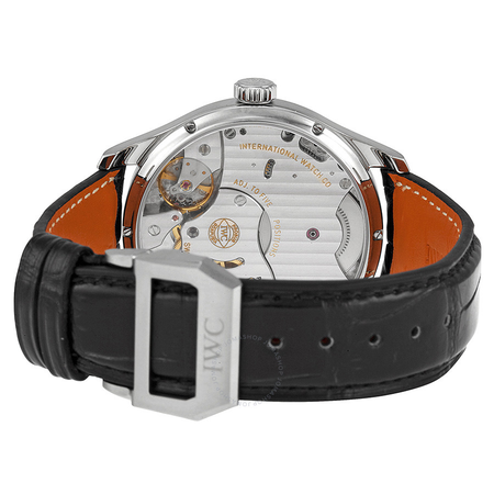 IWC Portuguese Hand Wound Eight Days Black Leather Men's Watch IW510202