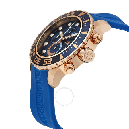 Invicta Pro Diver Chronograph Blue Dial Blue Polyurethane Men's Watch 19247