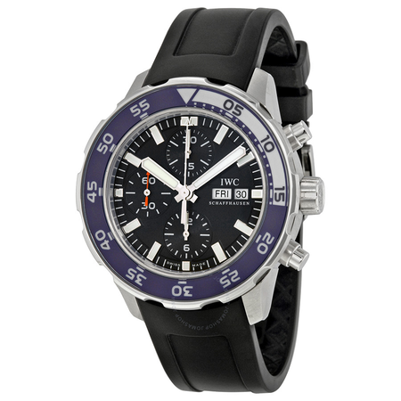 IWC Aquatimer Chronograph Automatic Black Dial Black Rubber Men's Watch 3767-11BLK