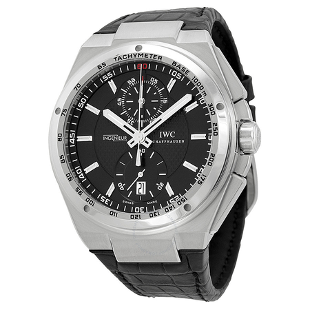 IWC Big Ingenieur Chronograph Automatic Black Dial Black Leather Men's Watch IW378406