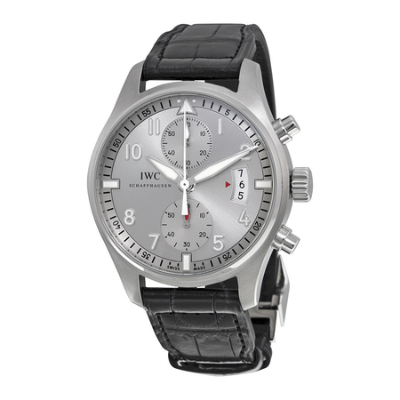 IWC Pilot Spitfire Silver Dial Chronograph Men's Watch IW387809