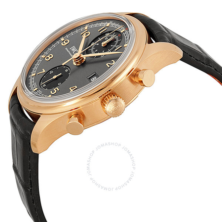 IWC Portuguese Chronograph Classic Gray Dial Leather Strap Automatic Men's Watch IW390405