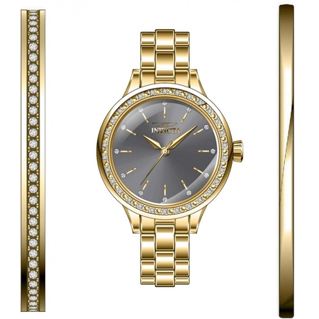 Invicta Angel Quartz Crystal Grey Dial Ladies Watch 29314