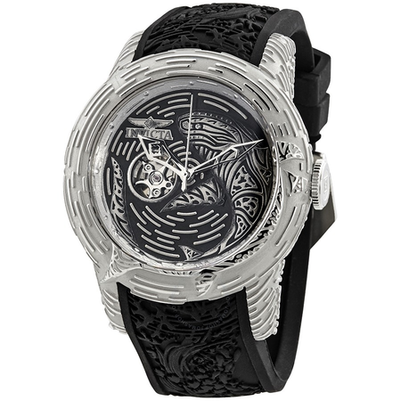 Invicta S1 Rally Maori Shark Automatic Black Dial Black Silicone Men's Watch 26425