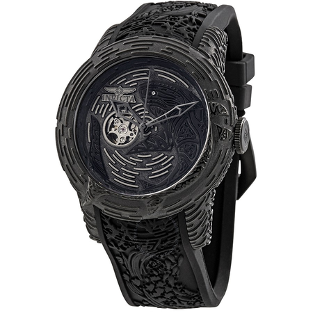 Invicta S1 Rally Maori Shark Automatic Black Dial Black Silicone Men's Watch 26426