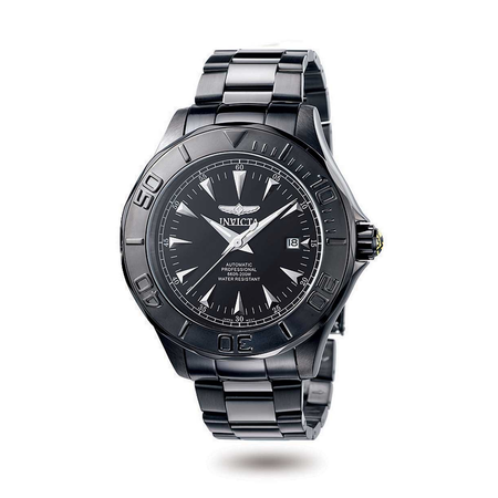 Invicta Signature Black Dial Black Ionic Stainless Steel Men's Watch 7114