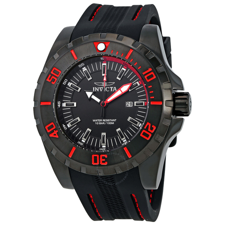 Invicta Pro Diver Black Dial Black Polyurethane Men's Watch 23735