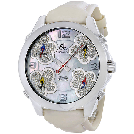 Jacob & Co. Jacob and Co. Five Time Zone Mother of Pearl Diamond Dial Ladies Watch JC-ATH12