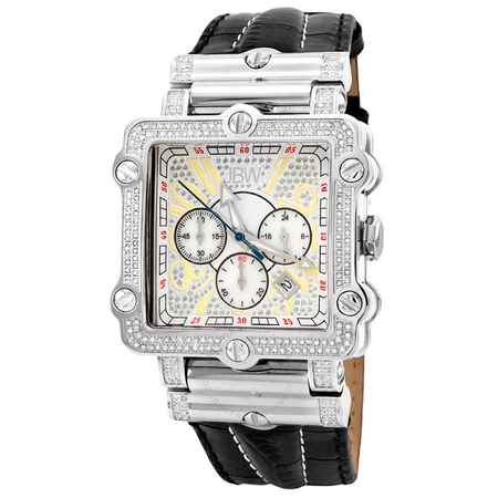 JBW Phantom Silver-tone Chronograph Crystal Dial Silver-tone Steel Diamond Men's Watch JB-6215-238-B