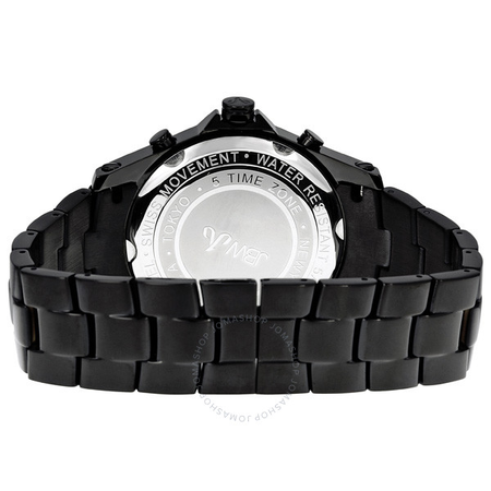 JBW Jet Setter Black IP Multiple Time-Zone Diamond Men's Watch JB-6213-B