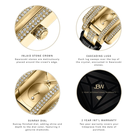 JBW Mink Quartz Diamond Crystal Gold Dial Ladies Watch J6358L-D