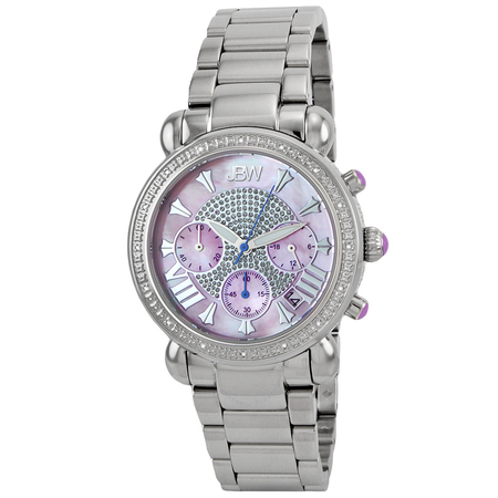 JBW Victory Pink Mother of Pearl Chronograph Dial Diamond Ladies Watch JB-6210-F