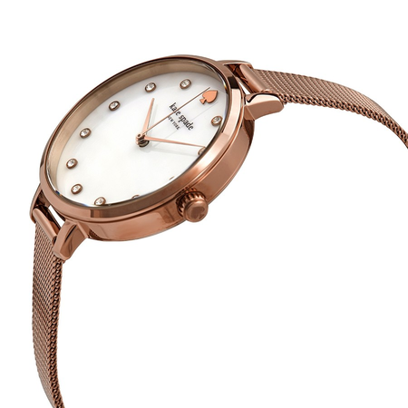 Kate Spade Metro Mother of Pearl Crystal Dial Ladies Rose Gold-tone Watch KSW1492