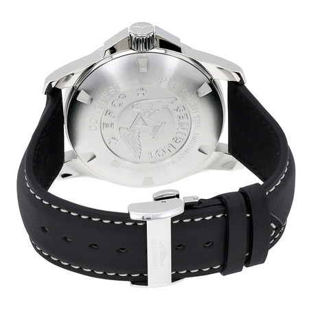 Longines Conquest Black Dial Black Leather Men's Watch L37604563