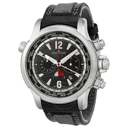 Jaeger LeCoultre Master Compressor Automatic Black Dial Black Leather Men's Watch Q1768421