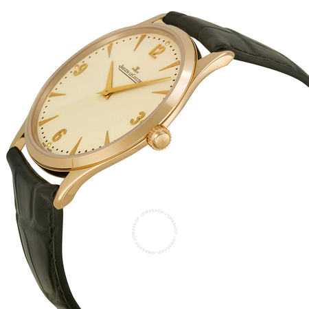 Jaeger LeCoultre Master Control Ultra Thin Champagne Dial 18kt Rose Gold Brown Leather Men's Watch Q1342520