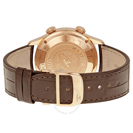Jaeger LeCoultre Master Memovox Silver Dial 18kt Rose Gold Brown Leather Men's Watch Q1412430
