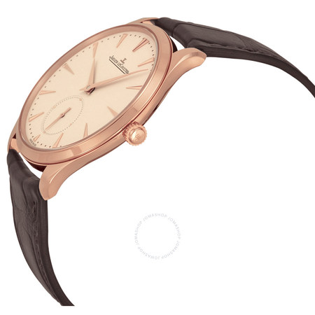 Jaeger LeCoultre Master Ultra Thin Beige Dial Black Leather Men's Watch Q1272510