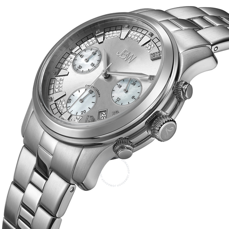 JBW Alessandra Silver-tone Diamond Chronograph Dial Steel Bracelet Ladies Watch JB-6217-K