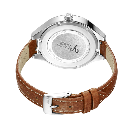 JBW Aria Silver Diamond Dial Brown Calfskin Leather Strap Ladies Watch J6309C