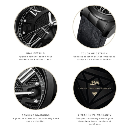 JBW Bond Quartz Diamond Black Dial Men's Watch J6372E