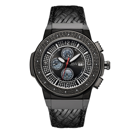 JBW Saxon Crystal Black Dial Men's Watch JB-6101L-I