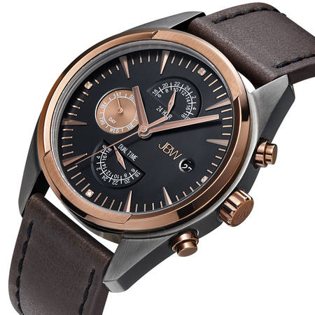 JBW Woodall Two-Tone Rose Gold and Gunmetal Diamond Multi-Function Men's Watch J6300A