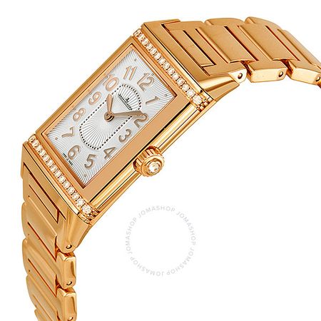 Jaeger LeCoultre Grande Reverso Silver Dial 18kt Rose Gold Ladies Watch Q3202121