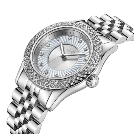 JBW Carina Quartz Diamond Crystal Silver Dial Ladies Watch J6368D